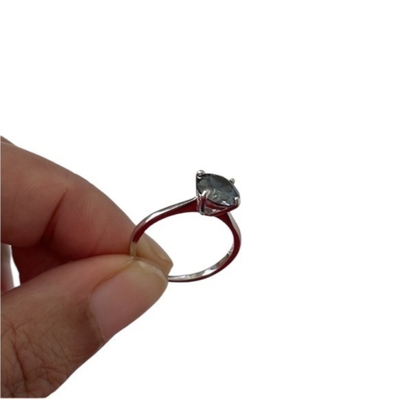 S925 2.5-3 Carat Gray Moissanite Round Lotus Petal 4 Prong Tulip Ring - Picture 2 of 9